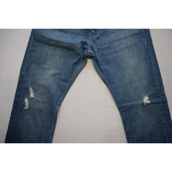 Levi's 514 Slim Straight Fit Rugged Denim Blue Jeans Mens Size 34 x 34 - Picture 5 of 9